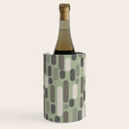 Morningside Heights Midcentury Modern Pattern in Gray, Almond, and Sage Green  Wine Chiller Gallery Image 3