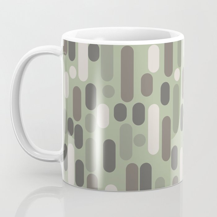 Morningside Heights Midcentury Modern Pattern in Gray, Almond, and Sage Green  Coffee Mug Gallery Image 3