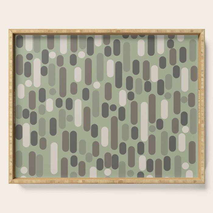 Morningside Heights Midcentury Modern Pattern in Gray, Almond, and Sage Green  Serving Tray Gallery Image 1