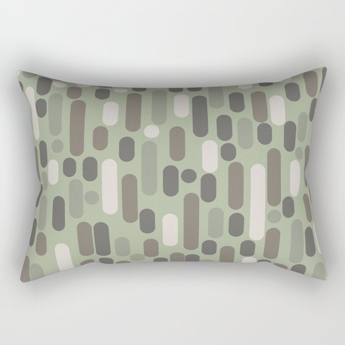 Morningside Heights Midcentury Modern Pattern in Gray, Almond, and Sage Green  Rectangular Pillow Gallery Image 2