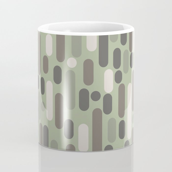 Morningside Heights Midcentury Modern Pattern in Gray, Almond, and Sage Green  Coffee Mug Gallery Image 4