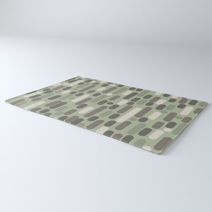 Morningside Heights Midcentury Modern Pattern in Gray, Almond, and Sage Green  Rug Gallery Image 3