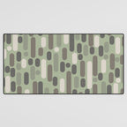 Morningside Heights Midcentury Modern Pattern in Gray, Almond, and Sage Green  Desk Mat Gallery Image 3