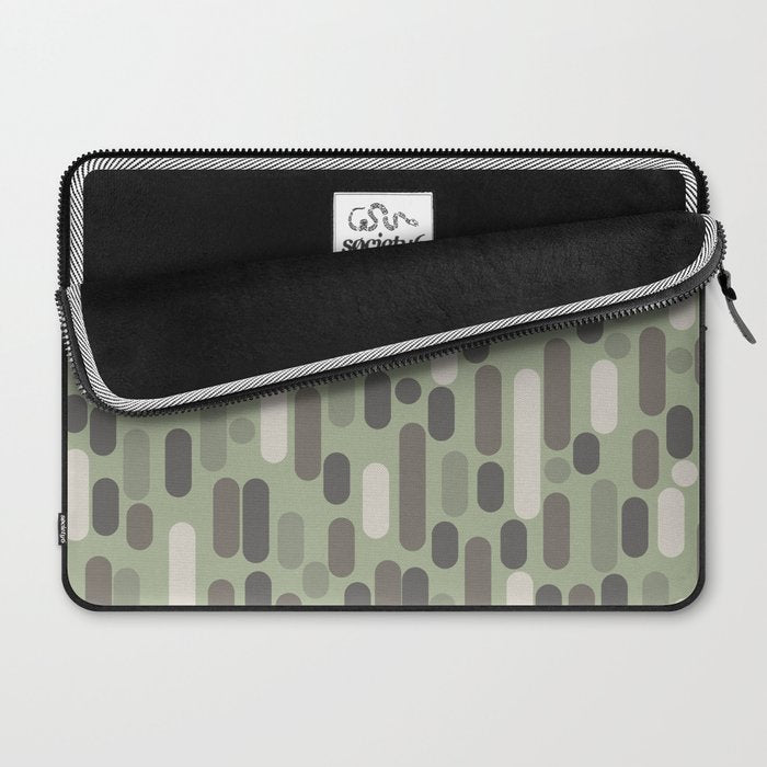 Morningside Heights Midcentury Modern Pattern in Gray, Almond, and Sage Green  Laptop Sleeve Gallery Image 2