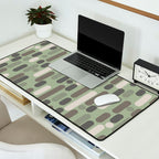 Morningside Heights Midcentury Modern Pattern in Gray, Almond, and Sage Green  Desk Mat Gallery Image 2