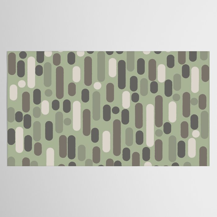 Morningside Heights Midcentury Modern Pattern in Gray, Almond, and Sage Green  Tablecloth Gallery Image 2