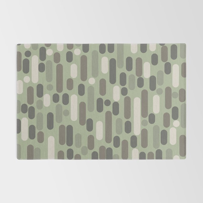 Morningside Heights Midcentury Modern Pattern in Gray, Almond, and Sage Green  Rug Gallery Image 2