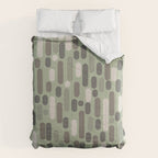 Morningside Heights Midcentury Modern Pattern in Gray, Almond, and Sage Green  Comforter Gallery Image 6