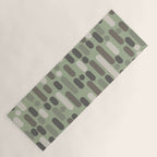 Morningside Heights Midcentury Modern Pattern in Gray, Almond, and Sage Green  Yoga Mat Gallery Image 1