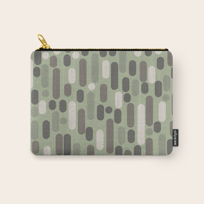 Morningside Heights Midcentury Modern Pattern in Gray, Almond, and Sage Green  Carry All Pouch Gallery Image 1