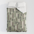 Morningside Heights Midcentury Modern Pattern in Gray, Almond, and Sage Green  Duvet Cover Gallery Image 6