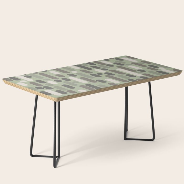 Morningside Heights Midcentury Modern Pattern in Gray, Almond, and Sage Green  Coffee Table Gallery Image 1