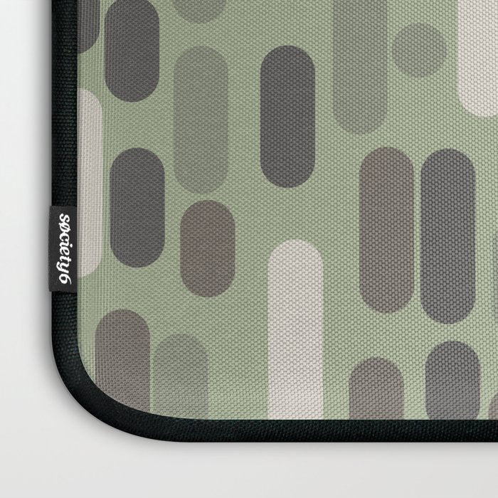 Morningside Heights Midcentury Modern Pattern in Gray, Almond, and Sage Green  Laptop Sleeve Gallery Image 3