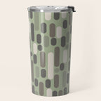Morningside Heights Midcentury Modern Pattern in Gray, Almond, and Sage Green  Travel Mug Gallery Image 2