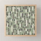 Morningside Heights Midcentury Modern Pattern in Gray, Almond, and Sage Green  Mini Art Print Gallery Image 1