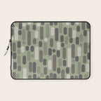 Morningside Heights Midcentury Modern Pattern in Gray, Almond, and Sage Green  Laptop Sleeve Gallery Image 1