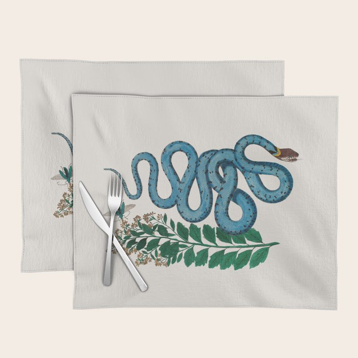 Albertus Seba Snakes Blue Snake  Placemat Gallery Image 1