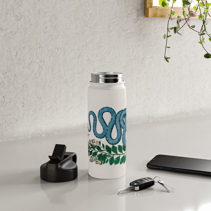 Albertus Seba Snakes Blue Snake  Water Bottle Gallery Image 4