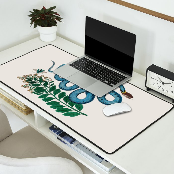 Albertus Seba Snakes Blue Snake  Desk Mat Gallery Image 2