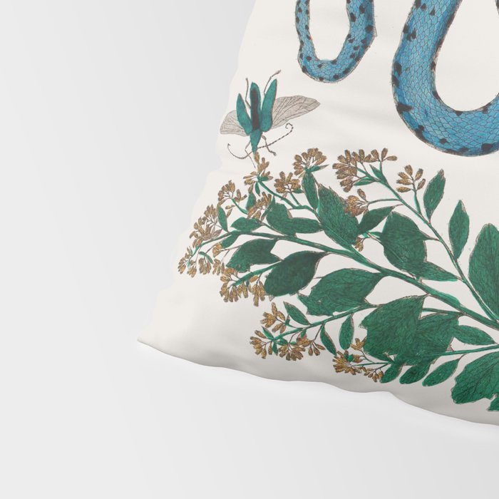Albertus Seba Snakes Blue Snake  Pillow Sham Gallery Image 4