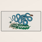 Albertus Seba Snakes Blue Snake  Desk Mat Gallery Image 3