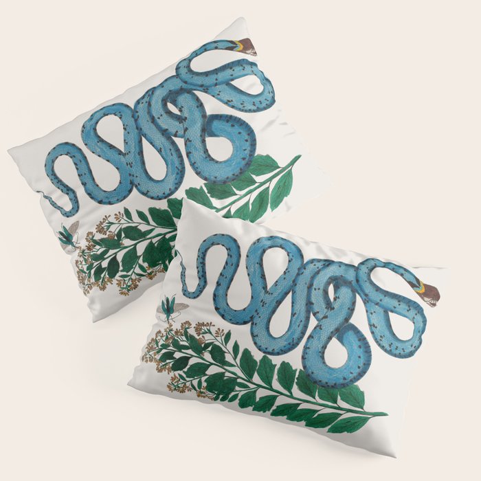 Albertus Seba Snakes Blue Snake  Pillow Sham Gallery Image 1