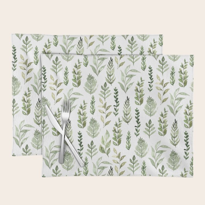 Watercolor leaves Placemat Gallery Image 1