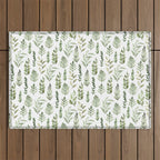 Watercolor leaves Outdoor Rug Gallery Image 1
