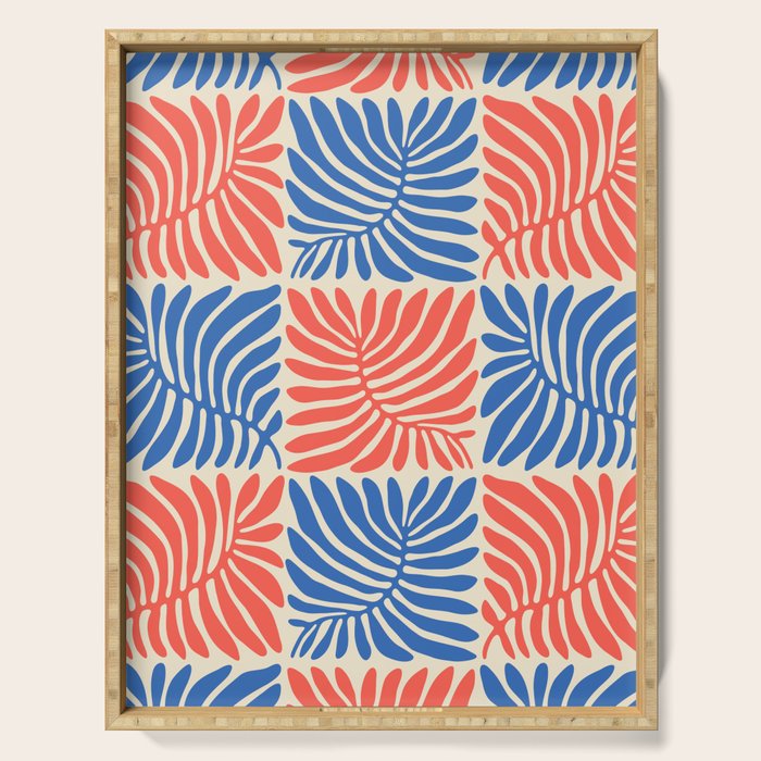 Abstract organic nature plant leaf pattern Serving Tray Gallery Image 1