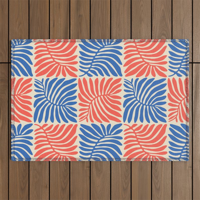 Abstract organic nature plant leaf pattern Outdoor Rug Gallery Image 1