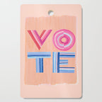 Vote Hand Lettering on Peach Watercolor Background Cutting Board Gallery Image 1