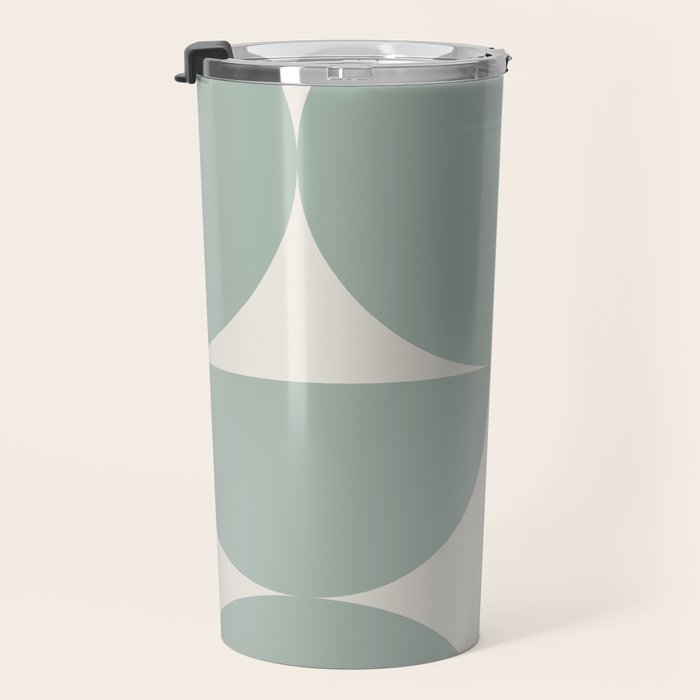 Bauhaus Mid Century Modern Geometric XII Sage Green Travel Mug Gallery Image 3