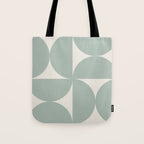 Bauhaus Mid Century Modern Geometric XII Sage Green Tote Bag Gallery Image 1