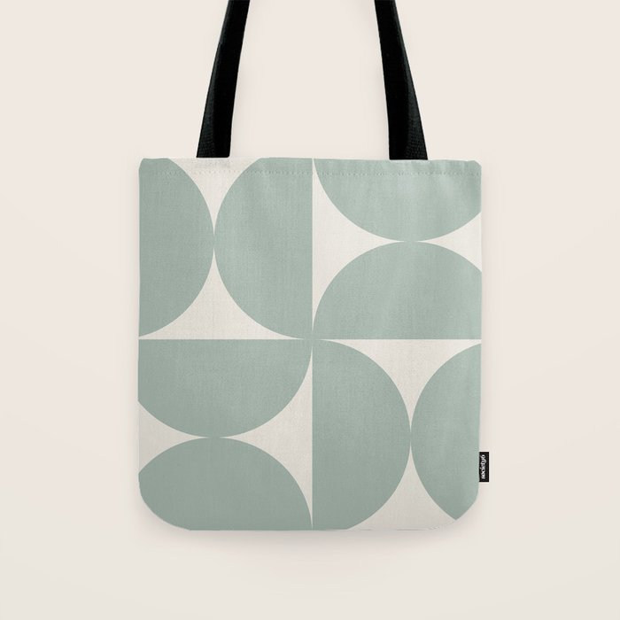 Bauhaus Mid Century Modern Geometric XII Sage Green Tote Bag Gallery Image 1
