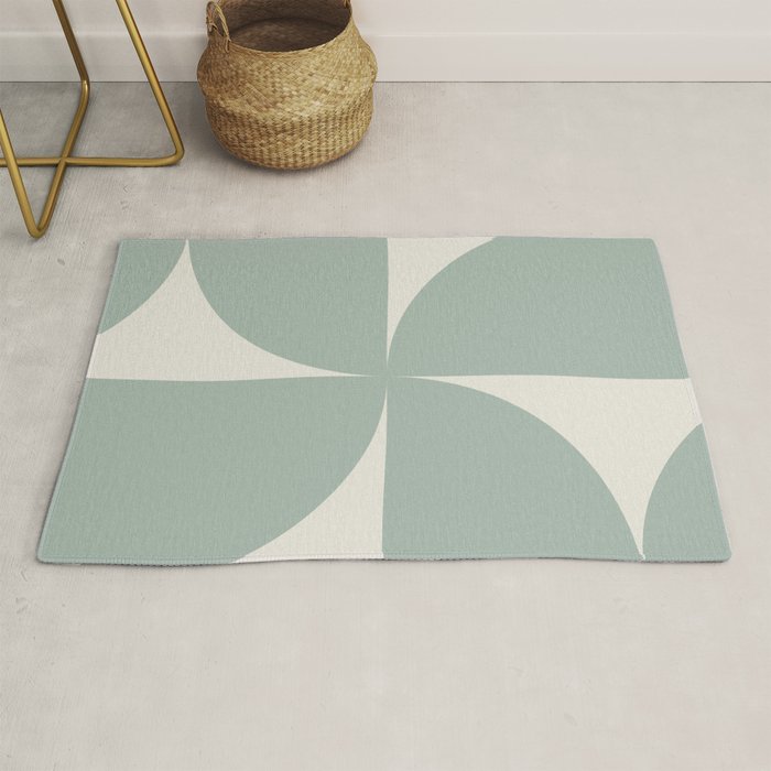 Bauhaus Mid Century Modern Geometric XII Sage Green Rug Gallery Image 1