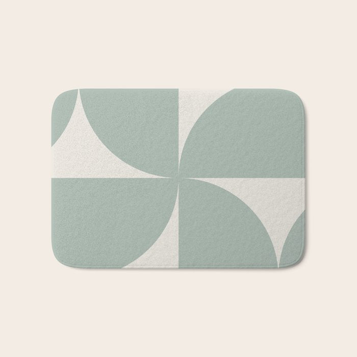 Bauhaus Mid Century Modern Geometric XII Sage Green Bath Mat Gallery Image 1