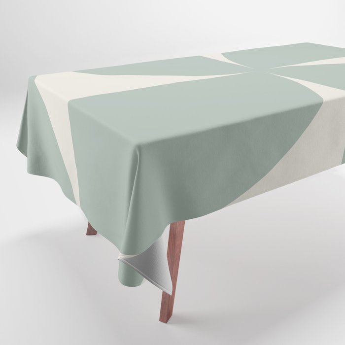 Bauhaus Mid Century Modern Geometric XII Sage Green Tablecloth Gallery Image 1