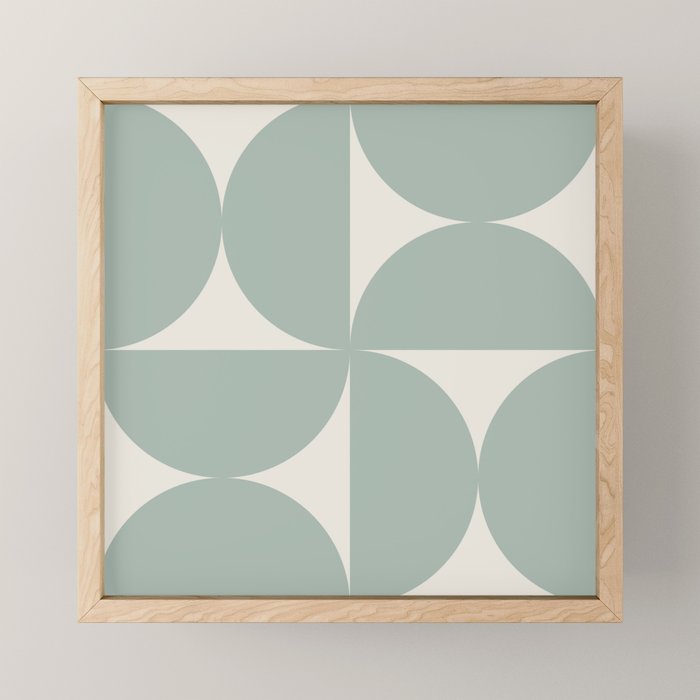 Bauhaus Mid Century Modern Geometric XII Sage Green Mini Art Print Gallery Image 1