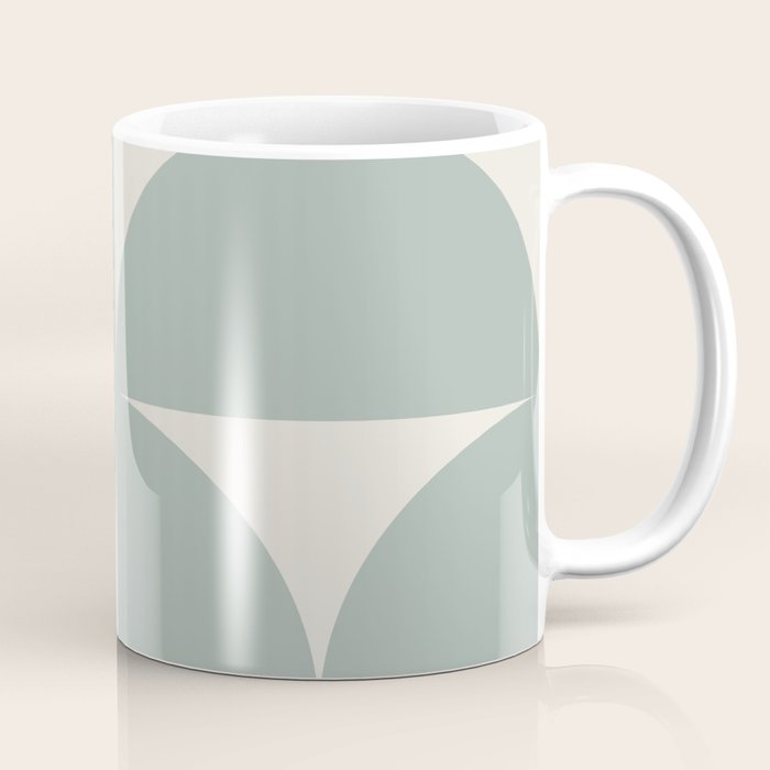 Bauhaus Mid Century Modern Geometric XII Sage Green Coffee Mug Gallery Image 1