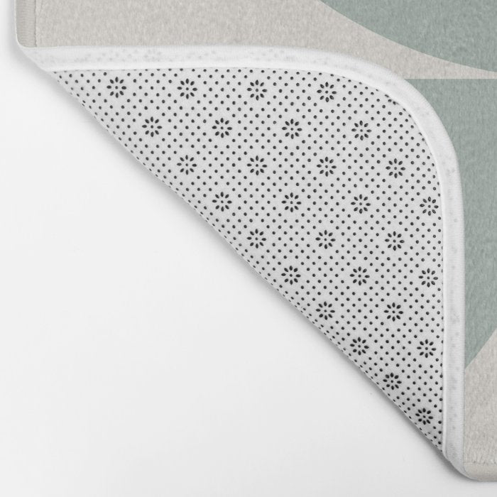 Bauhaus Mid Century Modern Geometric XII Sage Green Bath Mat Gallery Image 2