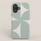 Bauhaus Mid Century Modern Geometric XII Sage Green iPhone Case Gallery Image 1