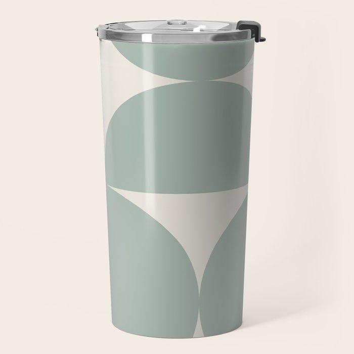 Bauhaus Mid Century Modern Geometric XII Sage Green Travel Mug Gallery Image 2
