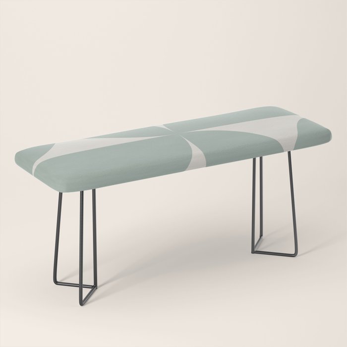 Bauhaus Mid Century Modern Geometric XII Sage Green Bench Gallery Image 1