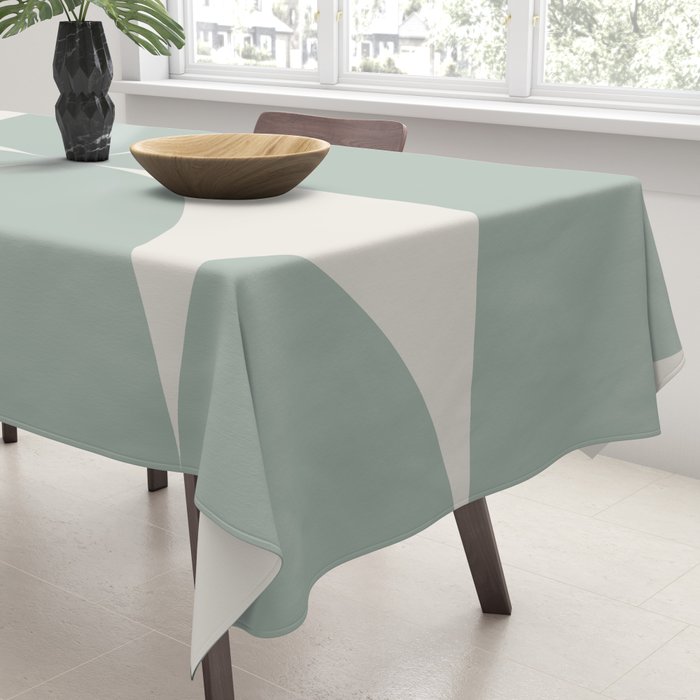 Bauhaus Mid Century Modern Geometric XII Sage Green Tablecloth Gallery Image 3