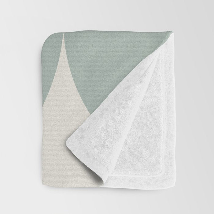 Bauhaus Mid Century Modern Geometric XII Sage Green Throw Blanket Gallery Image 3