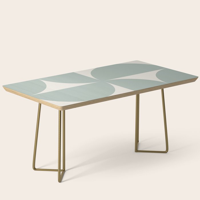 Bauhaus Mid Century Modern Geometric XII Sage Green Coffee Table Gallery Image 2