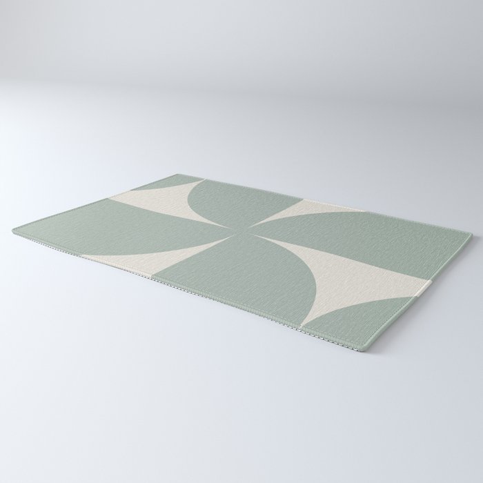 Bauhaus Mid Century Modern Geometric XII Sage Green Rug Gallery Image 3