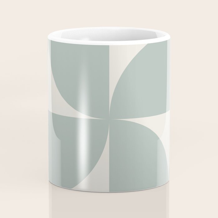 Bauhaus Mid Century Modern Geometric XII Sage Green Coffee Mug Gallery Image 4