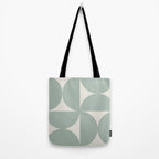 Bauhaus Mid Century Modern Geometric XII Sage Green Tote Bag Gallery Image 2
