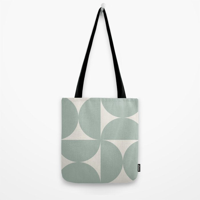 Bauhaus Mid Century Modern Geometric XII Sage Green Tote Bag Gallery Image 2